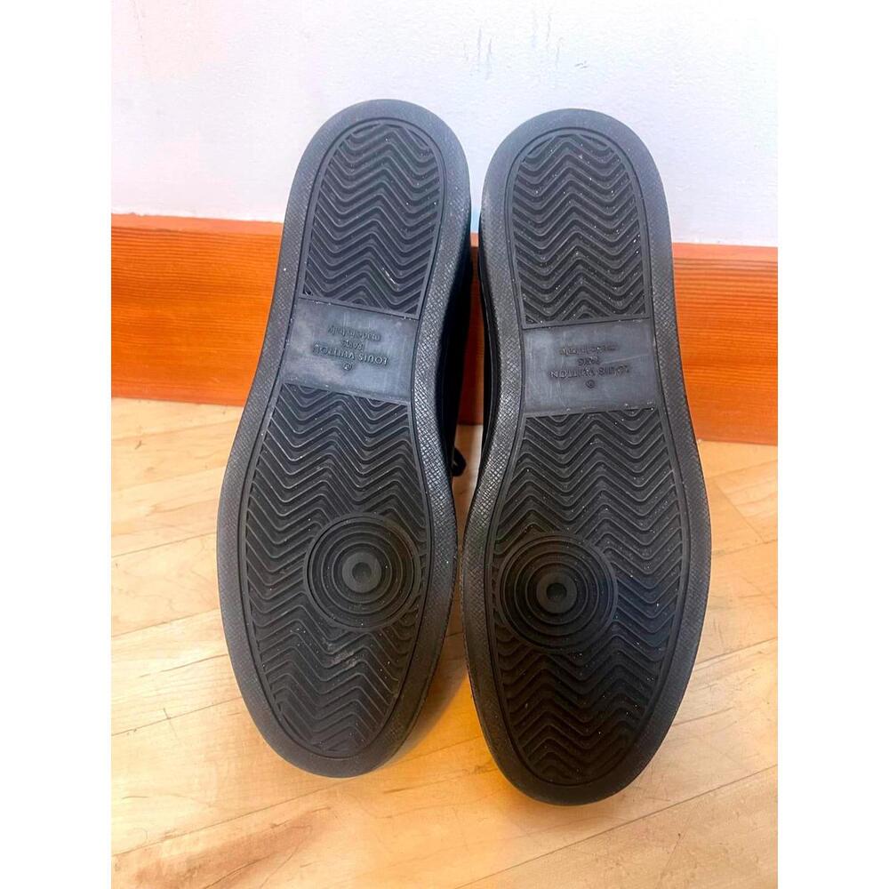 Louis Vuitton Leather "Rivoli" Sneaker 10 US Men Low Top Lace Up Black Black - Picture 6 of 7